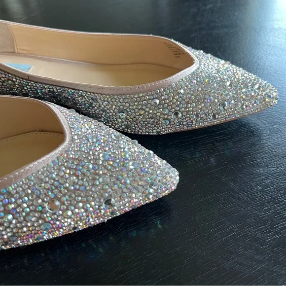 BETSEY JOHNSON Nude Rhinestone Flats Shoes - Picture 7 of 12